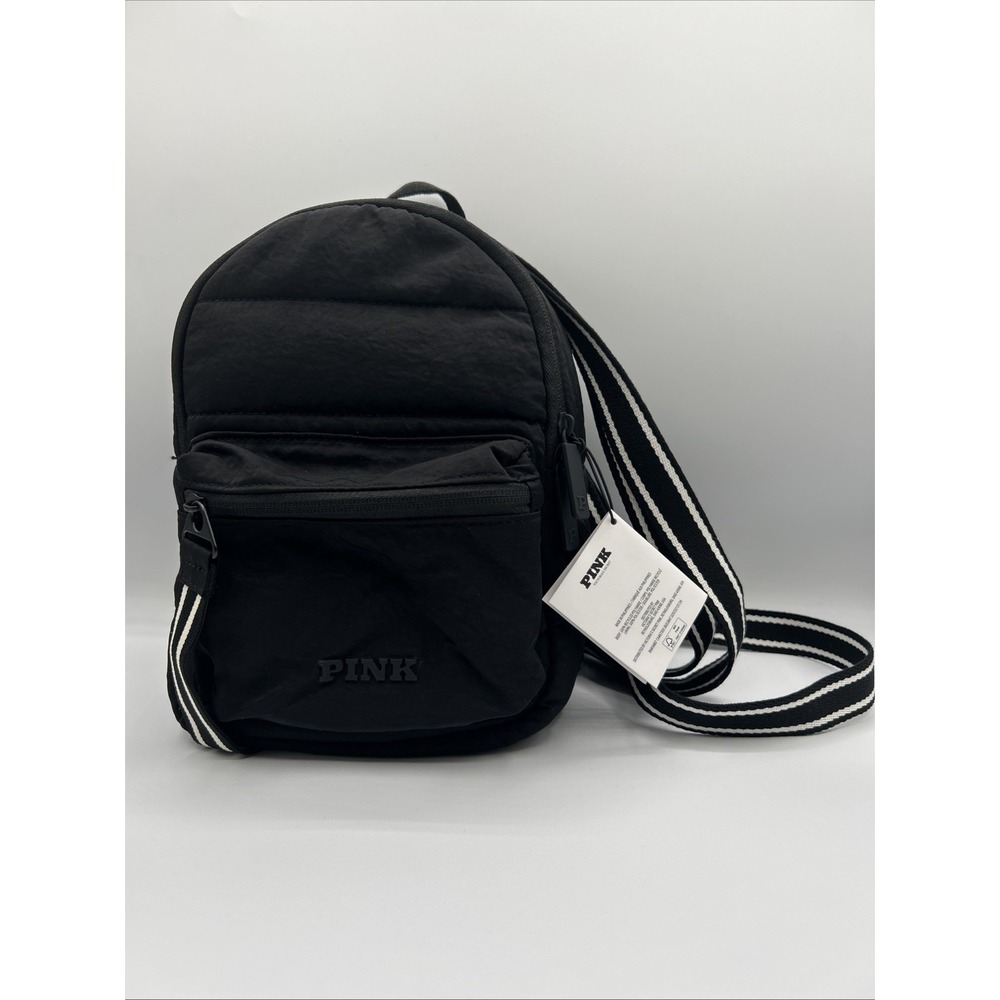 Victoria's Secret PINK Mini Backpack Quilted Color Black NWT